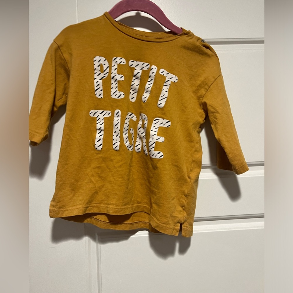 $6 ADD ON H&M Tee T-Shirt‎ Shirt Petit Shirt zara Tiger Animal Zoo 2T 18-24M